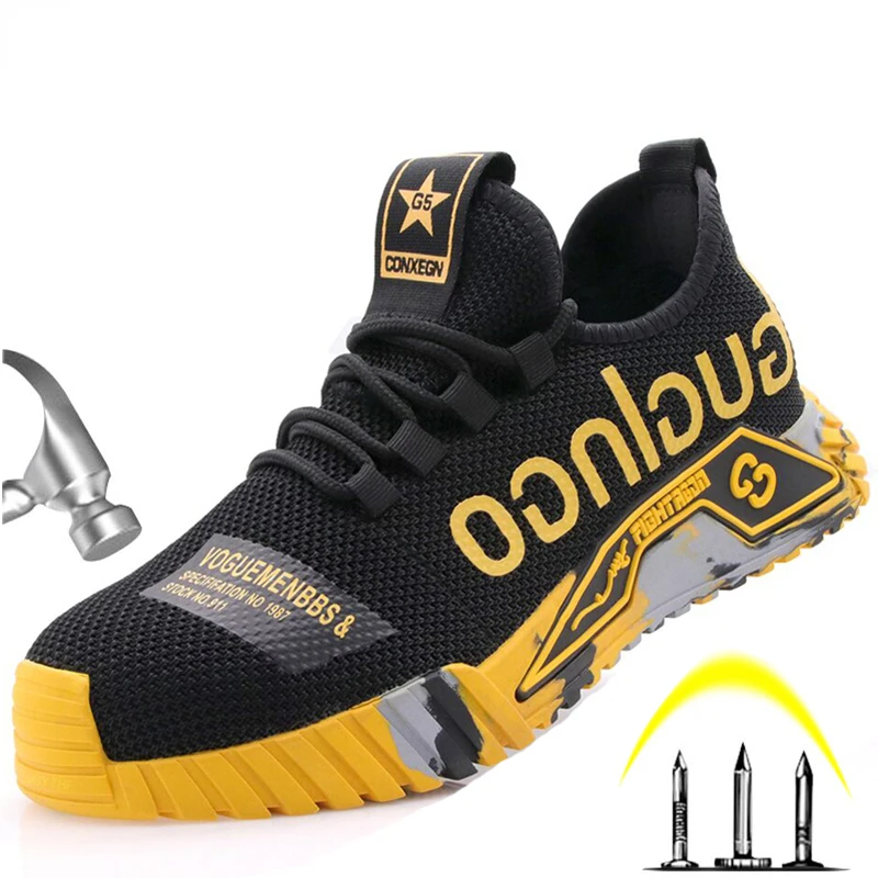

Safety Shoes For Men Outdoor Anti-smashing Construction Work Shoes Boots Puncture Proof Indestructible Safety Sneaker