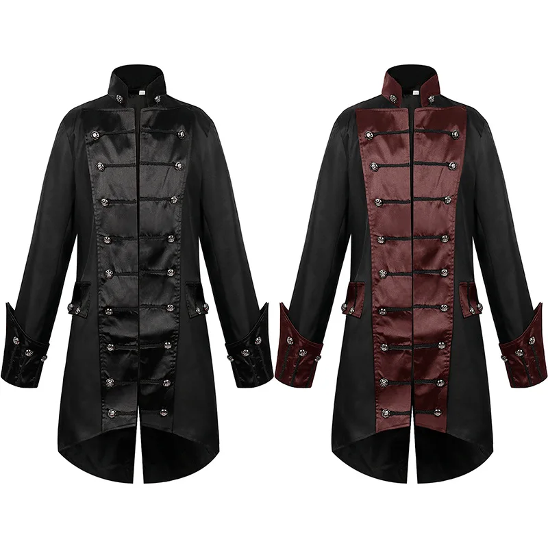 

Винтажная куртка для косплея на Хэллоуин, средневековый стиль, пальто в стиле панк эпохи Возрождения, одежда для выступления, ретро, готический наряд, куртка