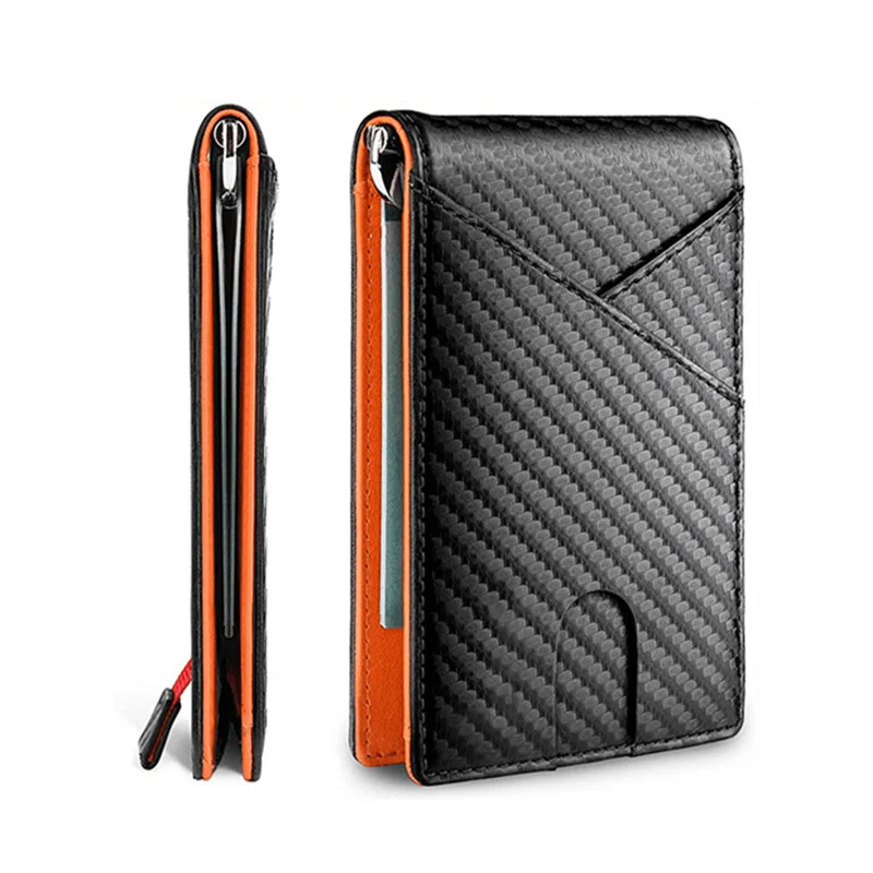 Carbon Fiber Rfid Slim Card Luxury Wallet Money Bag Men's Wallet Bifold Billfold