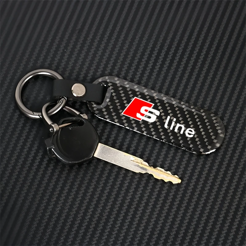 Брелок для ключей Автомобильный из углеродного волокна крутой кулон AUDI S RS TT SLINE