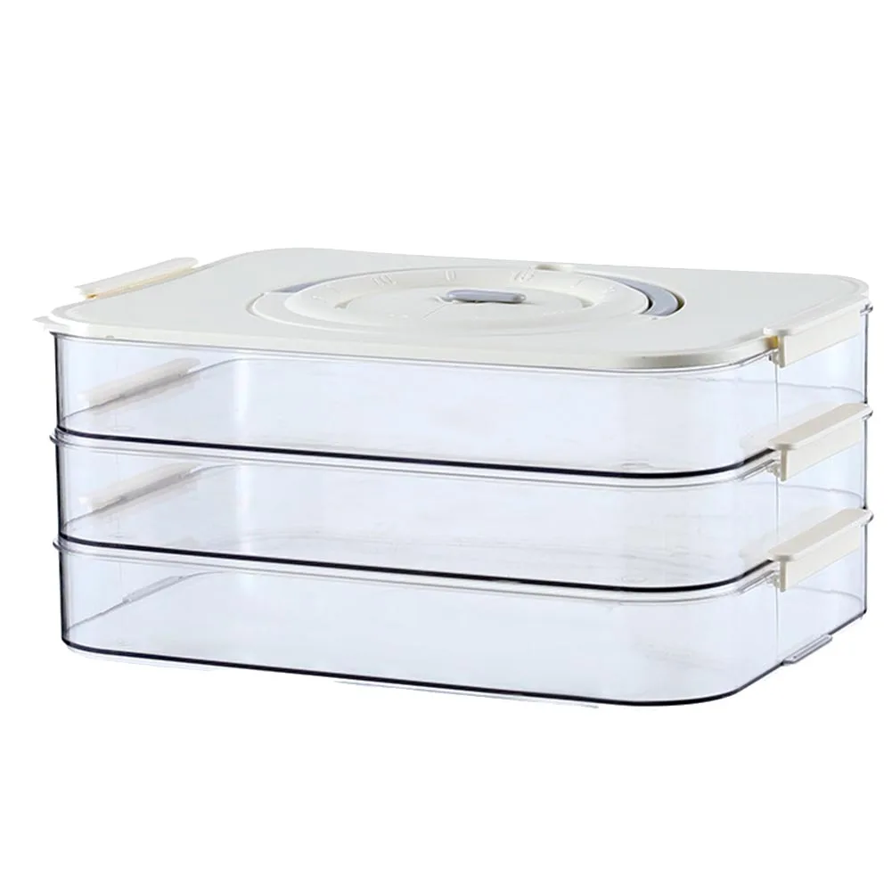

Dumplings Box Dumplings Storage Box Refrigerator Dumpling Freezing 3 Layer Freeze Quick-Freeze Dumpling Box Crisper