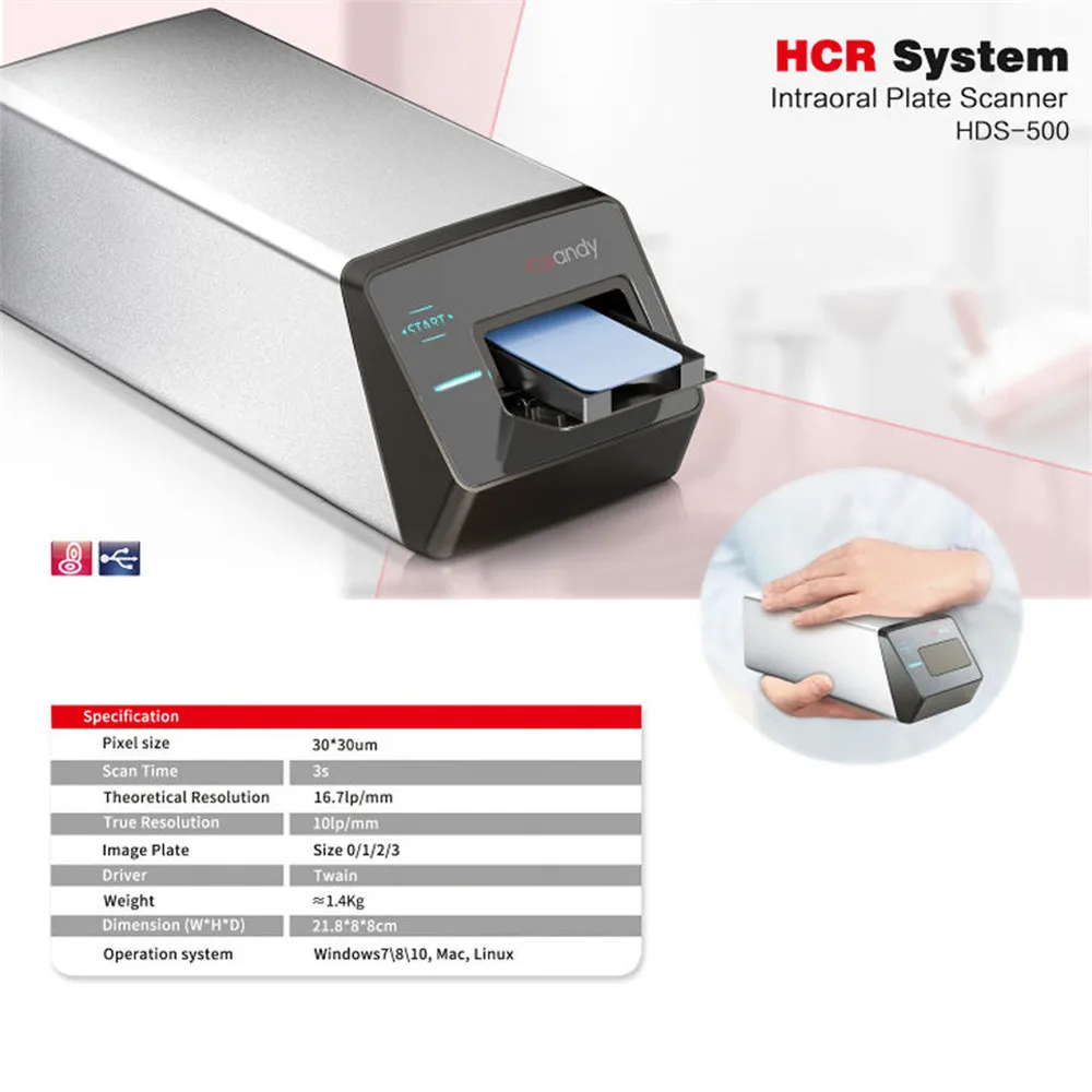 

Handy Dental Scanner with Phosphor Plate Digitized Intraoral Image Plate Handy Xray Sensor Scanner