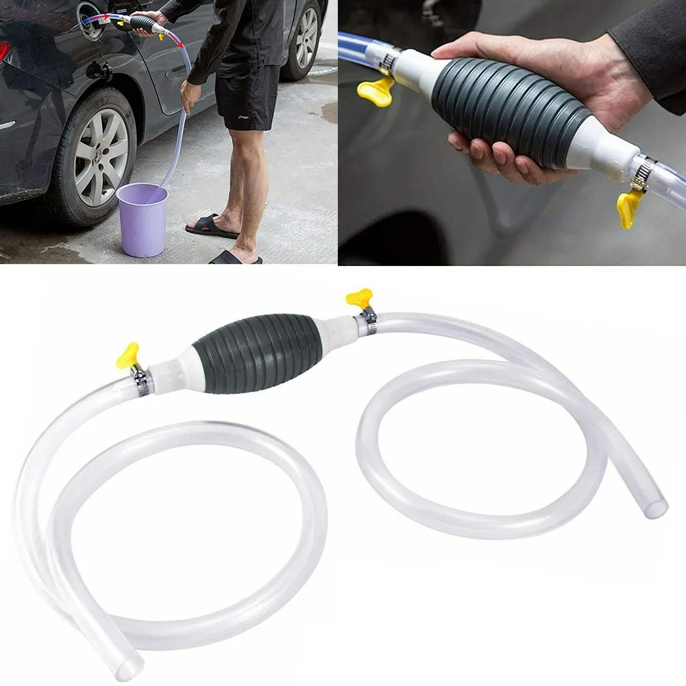 

2M Rubber Bellows Hand Pump Gasoline Pump Transfer Pump Hand Pump With Hose For Car Ship Diesel Engine Built-in Outlet And Inlet