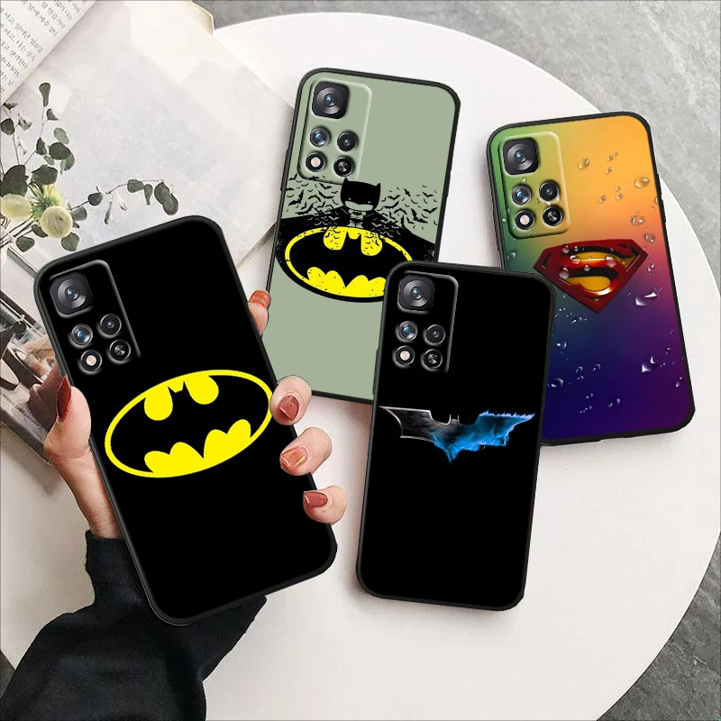 

Superhero Batman Cute For Redmi Note 12 Pro Plus 11 11T 10 9 8 Pro Lite Pro Max 5G 4G Silicone Soft Black Phone Case