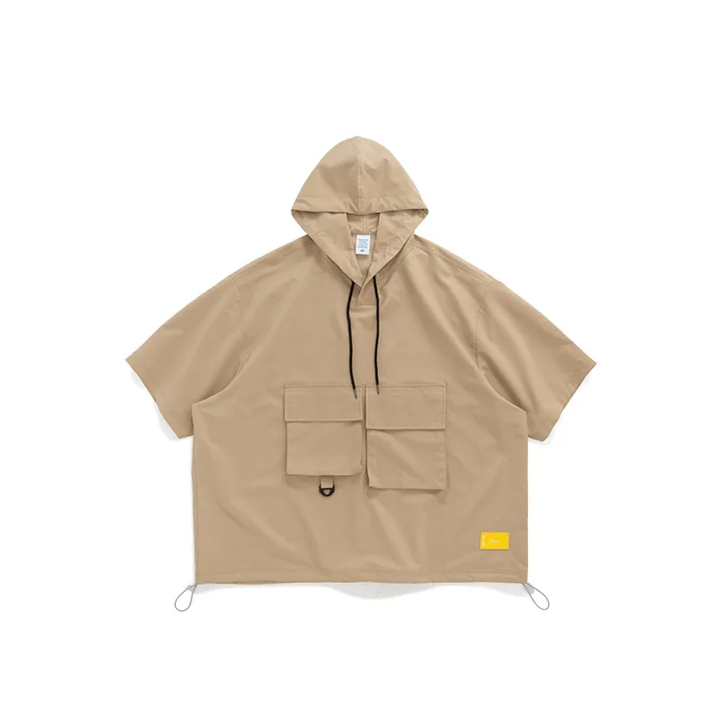 

2022Spring New Trendy Brand Bags Workwear Anorak Short SleeveTT-shirt Loose Shorts Suit