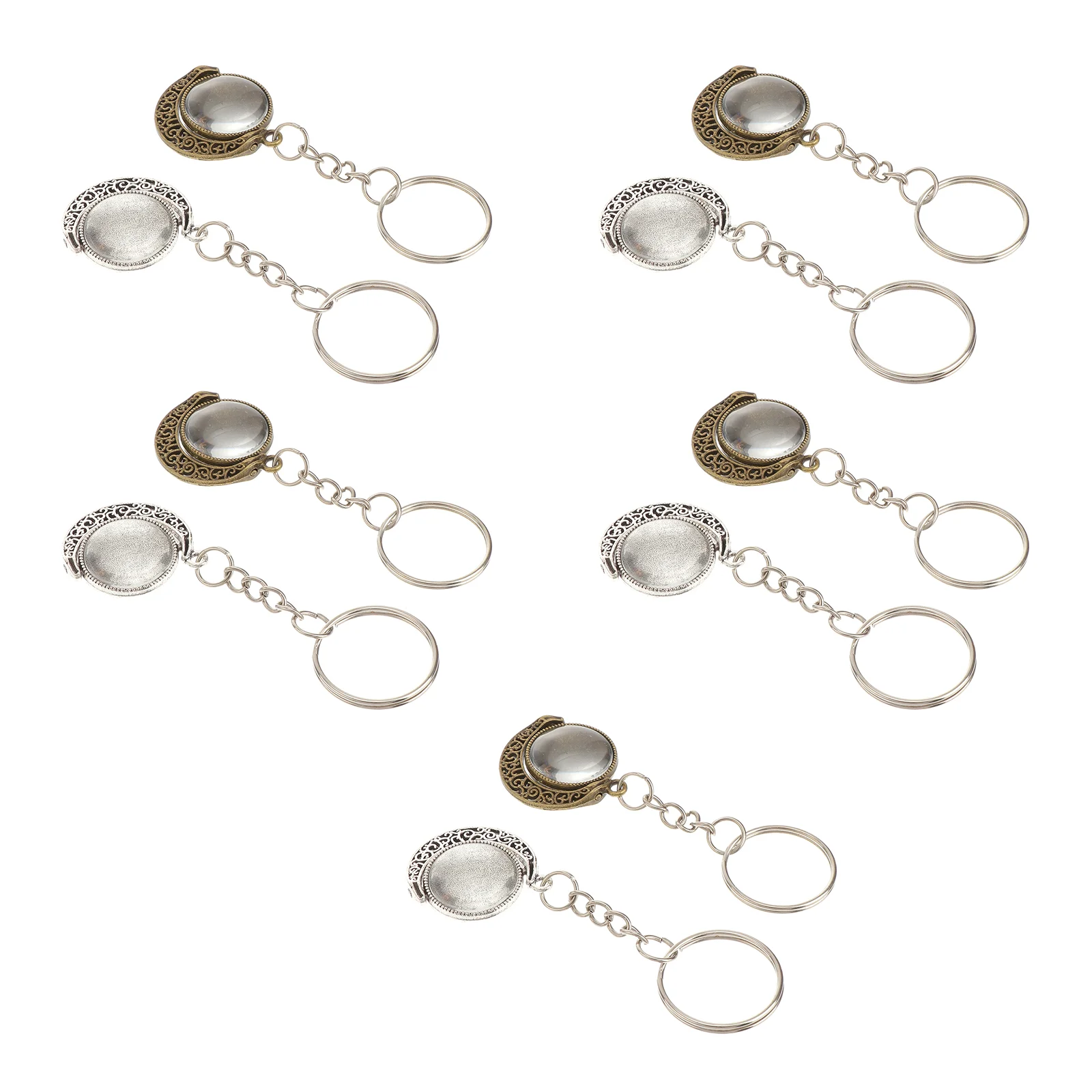 

Time Holder Alloy Pendant Tray Blanks Bezel Key Chain DIY Trays Craft Accessory Stainless Steel Jewelry Making Supplies