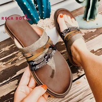 large size retro womens shoes rivet snake pattern color clip toe canvas flat slippers canvas flip flops rivets casual slippers
