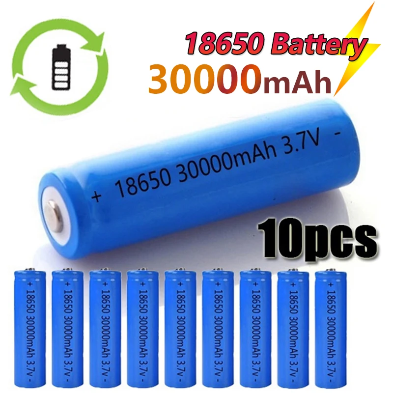 

30000mAh Rechargeable Battery 18650 3.7V Li-ion Battery for Toy Electronic Gadget Cabinet Light/LED Flashlight Drop Shipping