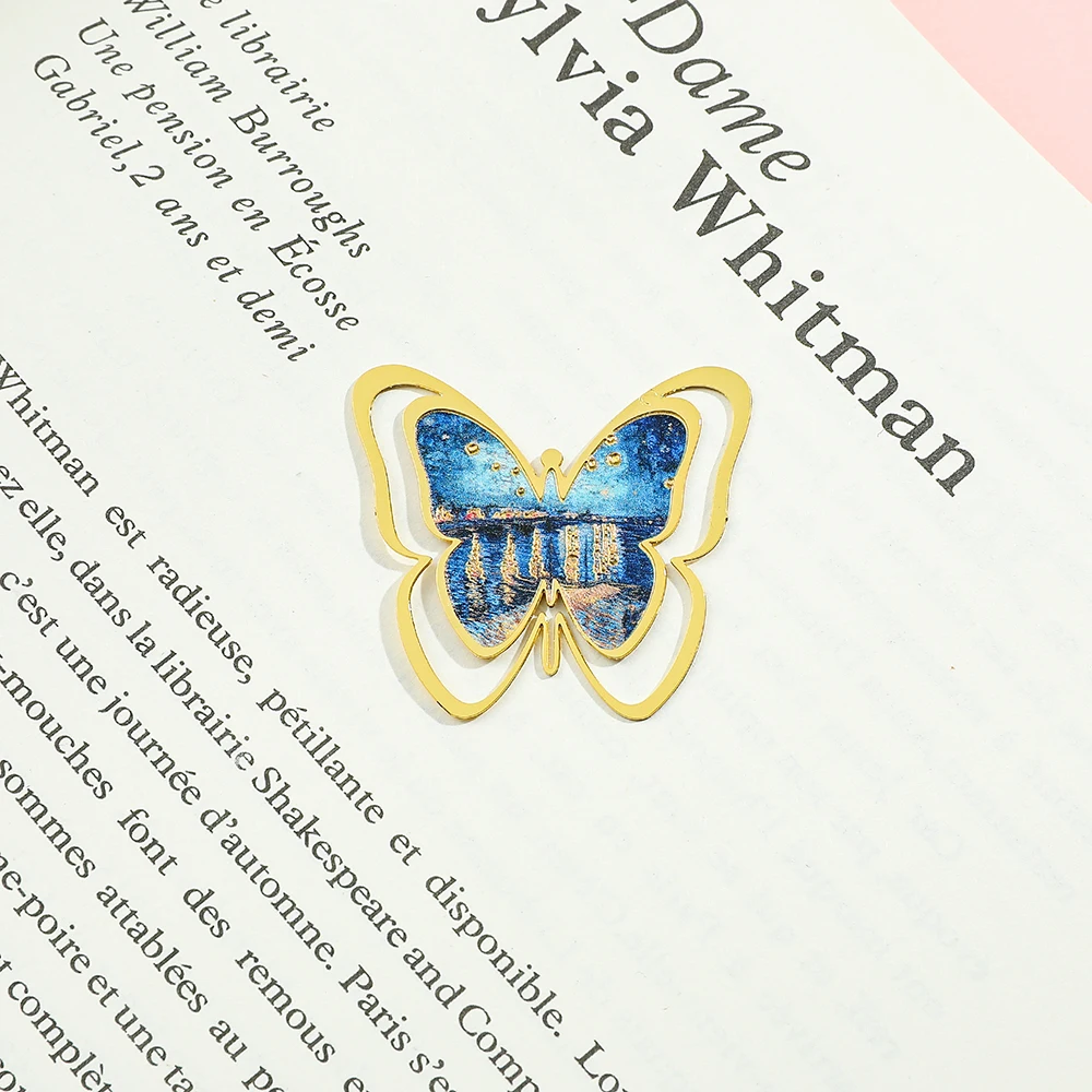 Цветная металлическая Закладка-бабочка идеальный подарок для чтения и