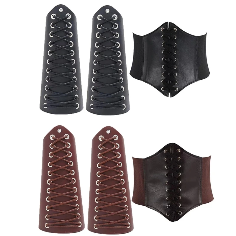 

Knight Medieval Wrist Guard +Bustier Set Medieval Cosplay for Macho Men