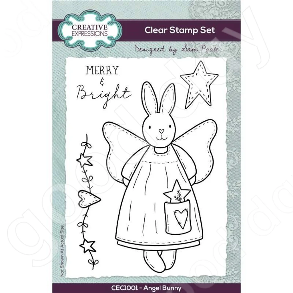 

2022 Christmas New Arrival Angel Bunny Clear Stamps Scrapbook Diary Decoration Embossing Template Diy Greeting Card Handmade