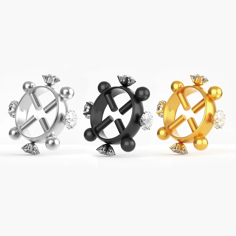 

1Pcs Screw Nipple Clamps Fake Sexy Zircon Piercings Women Stainless Steel Nipple Jewelry Non Piercing Nipple Ring Shield