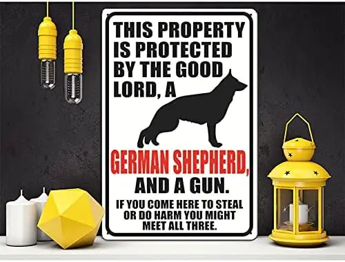 Искусство FENGYIN знаки немецкой овчарки остерегайтесь знака собаки предварительно