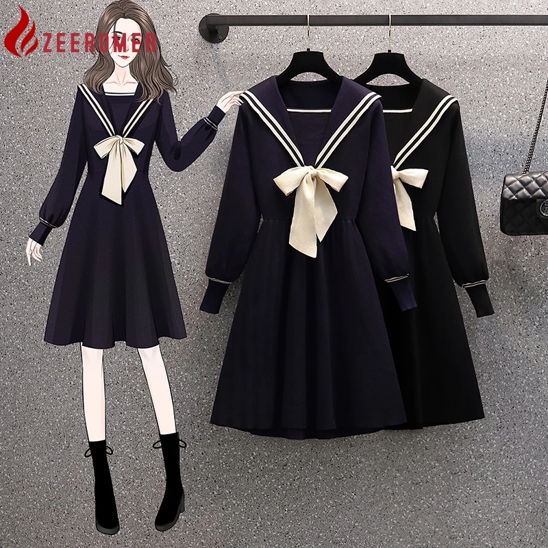 

Женское трикотажное платье-свитер с V-образным вырезом и бантом