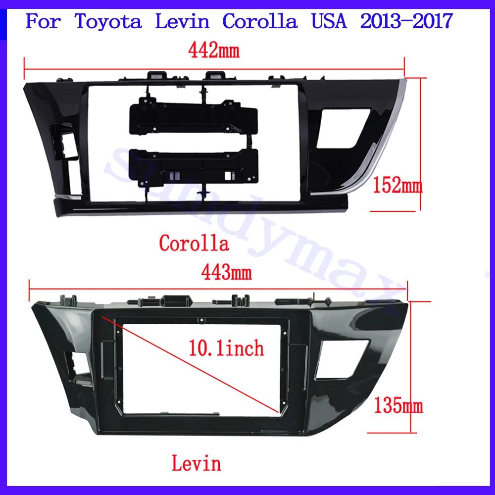 

Автомобильная магнитола 2DIN, 10,1 дюйма, Android, для Toyota Levin Corolla USA 2013, 14, 15, 16 дюймов, автомобильная панель, MP5, GPS-плеер, панель приборной панели, рамка