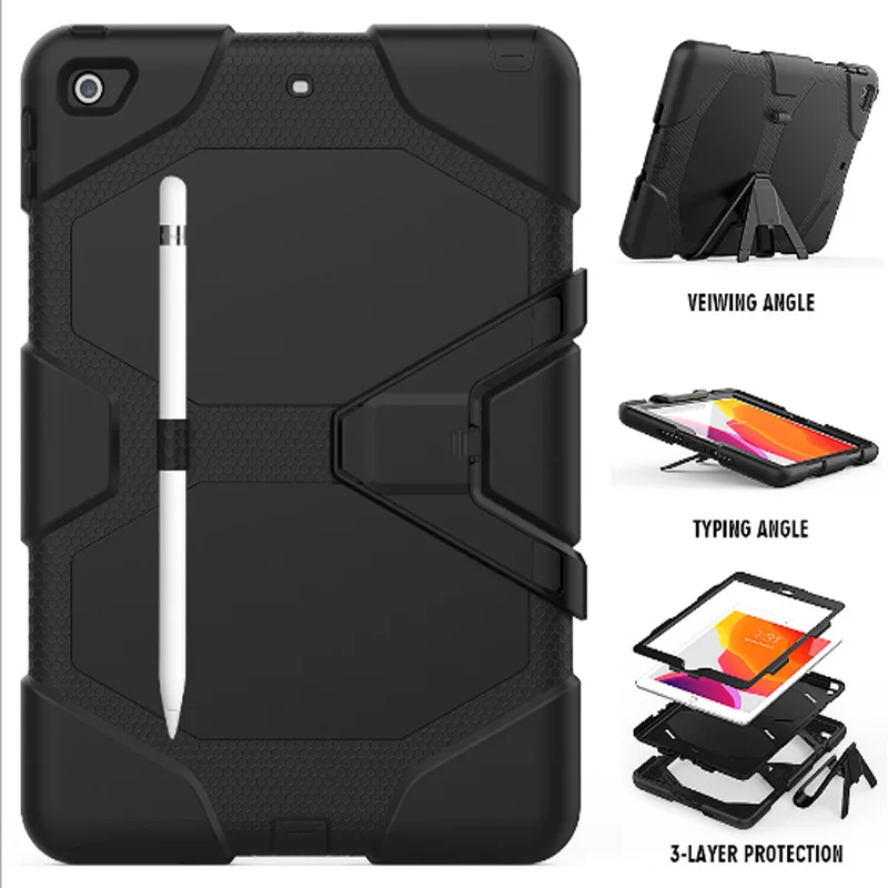 

For iPad 10.2 2019 7th Gen Case Waterproof Shock Dirt Snow Sand Proof Extreme Army Military Heavy Duty Kickstand For iPad 10.2