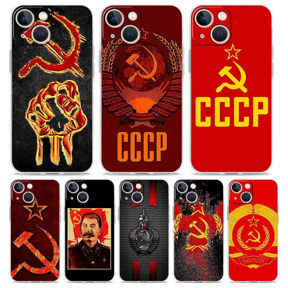 

Винтажный чехол для телефона СССР для iPhone 13 11 12 Pro Max X XR XS 7 8 Plus SE 2020, прозрачный мягкий силиконовый чехол Fundas Coque