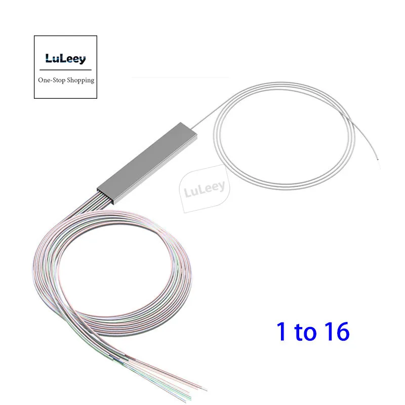 10pcs 1 x 16  optical fiber splitter no connector Mini PLC steel tubeColor cable