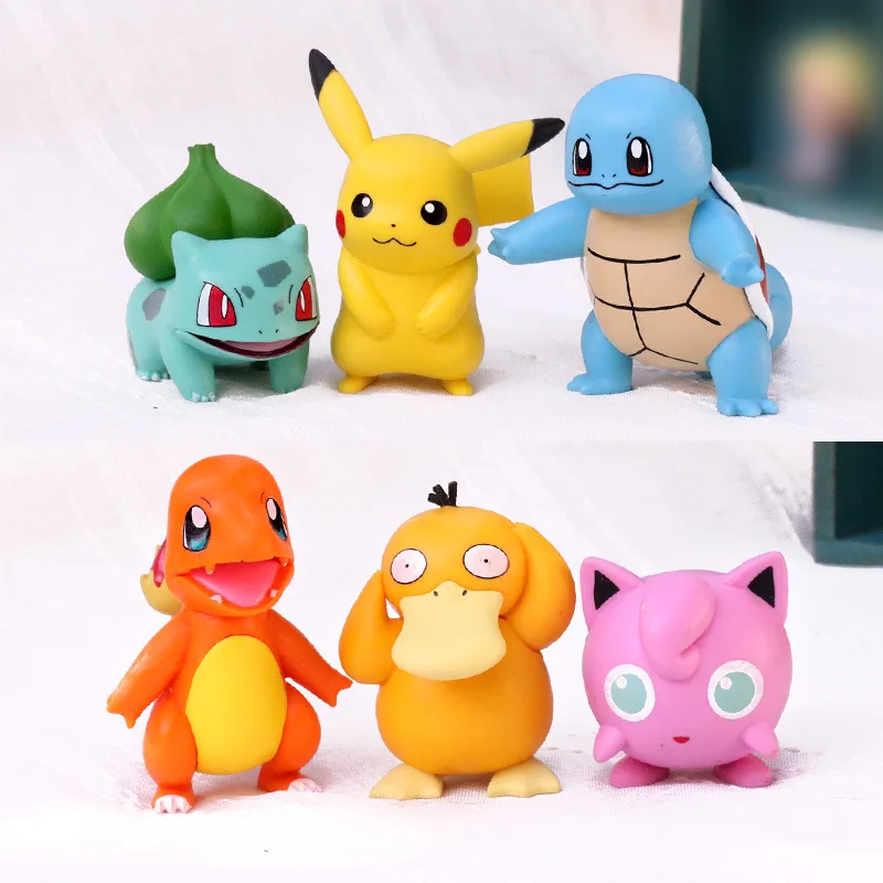 

Pokemon Monster Pikachu Psyduck Bulbasaur Charmander Squirtle Jigglypuff Doll Gifts Toy Model Anime Figures Collect Ornaments