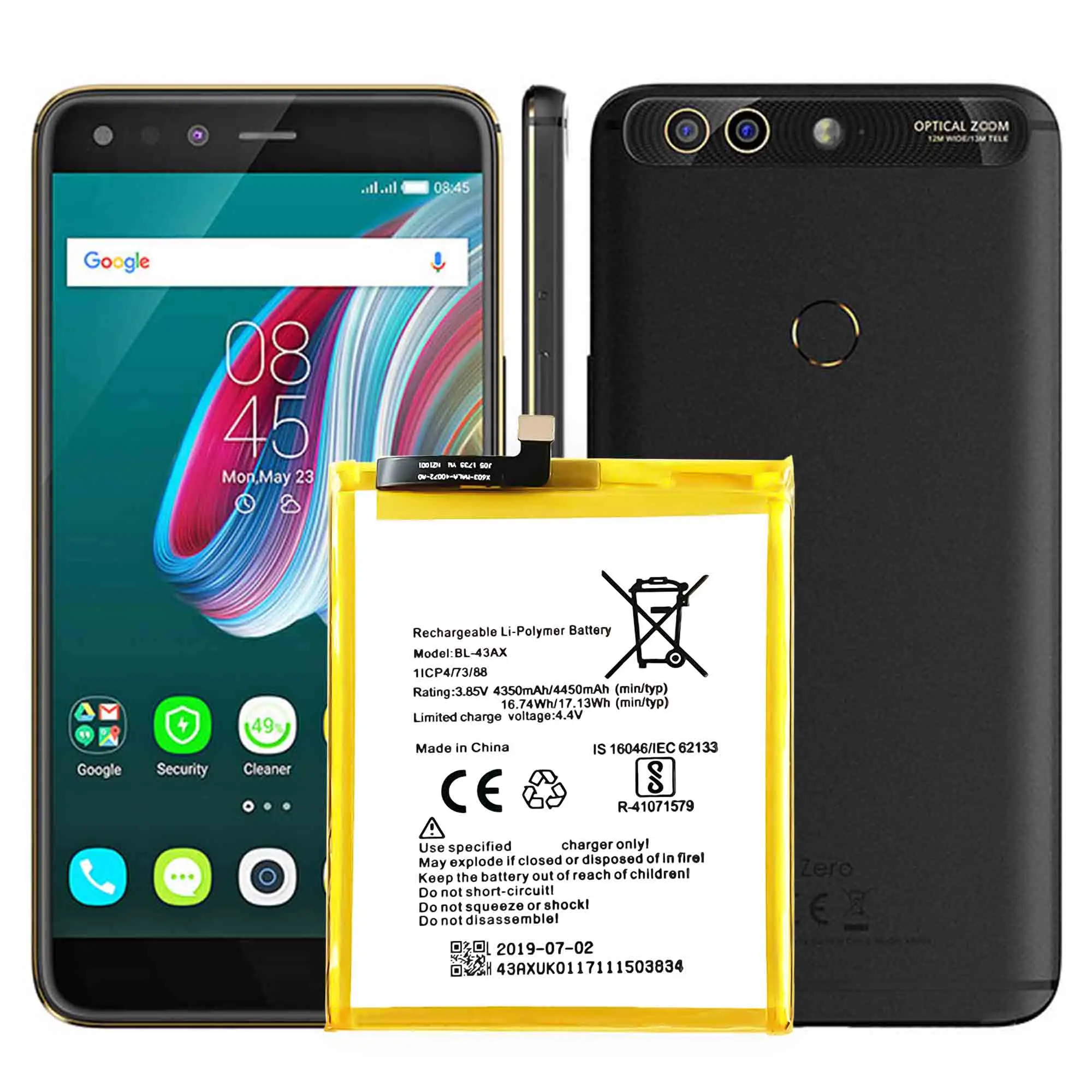 3 85v 4450mah replacement mobile phone battery for infinix x603 bl 43ax cellphone free global shipping