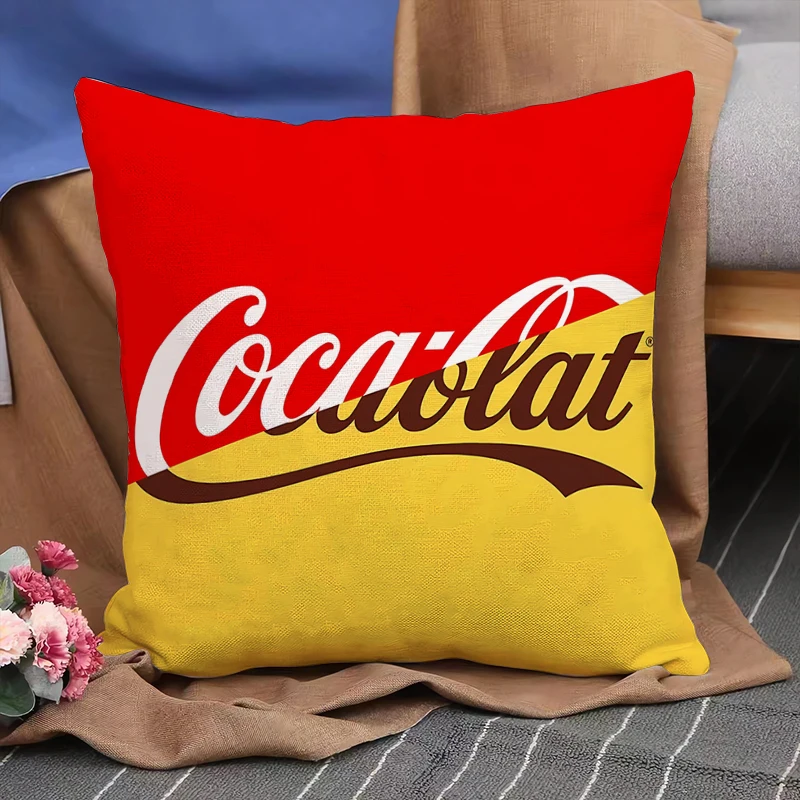 

Cushion Cover Double Printed 45x45cm Halloween Home Decor Pillowcase Sofa Bed Cushion Cover Short Plush Cocas Cola