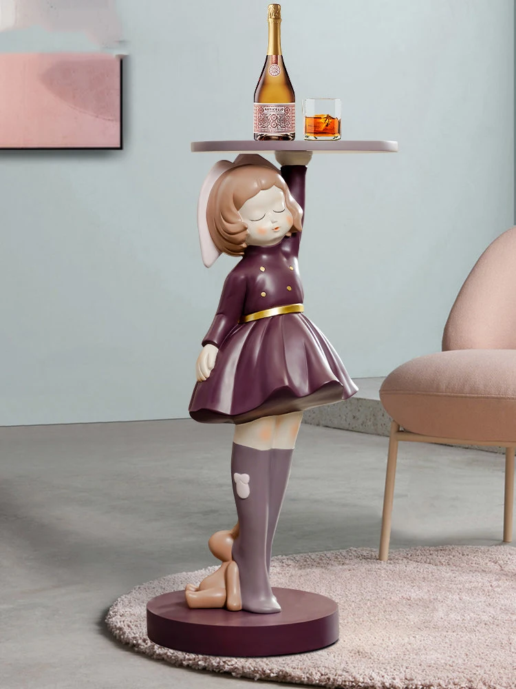 

Нордический большой милый напольный лоток для хранения для девочек, декоративные фигуры из смолы, Декор для дома, гостиной, гостиницы