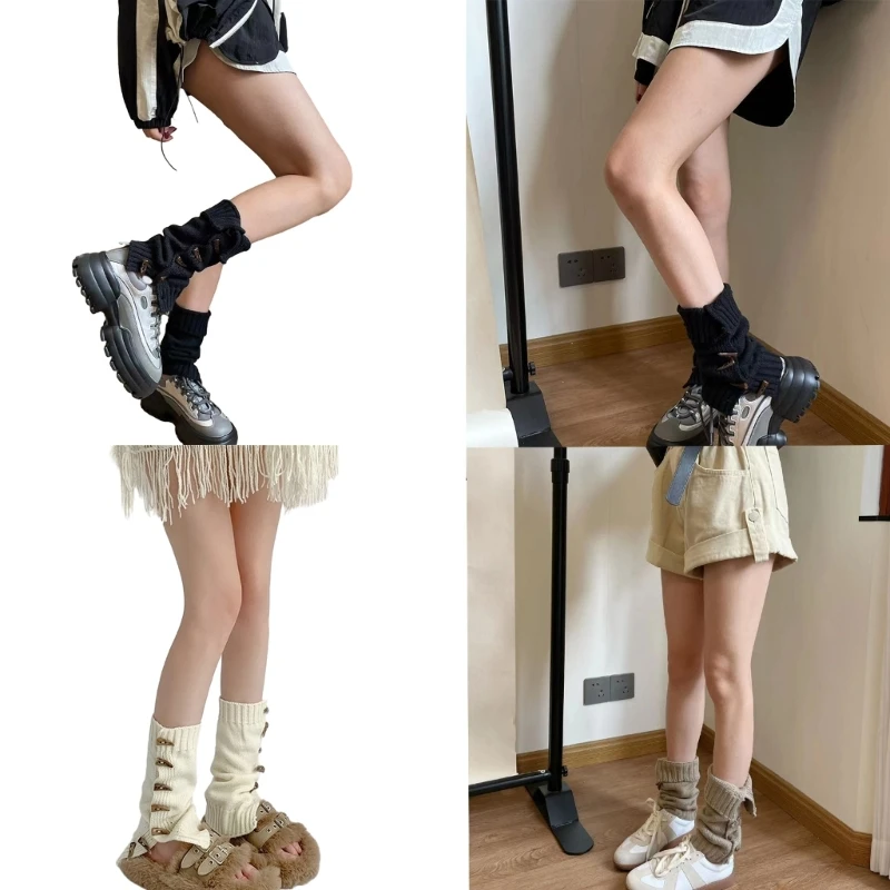 

Women's Knitted Long Leg Warmers Knee High Boot Stockings Punk Leg Sover Socks