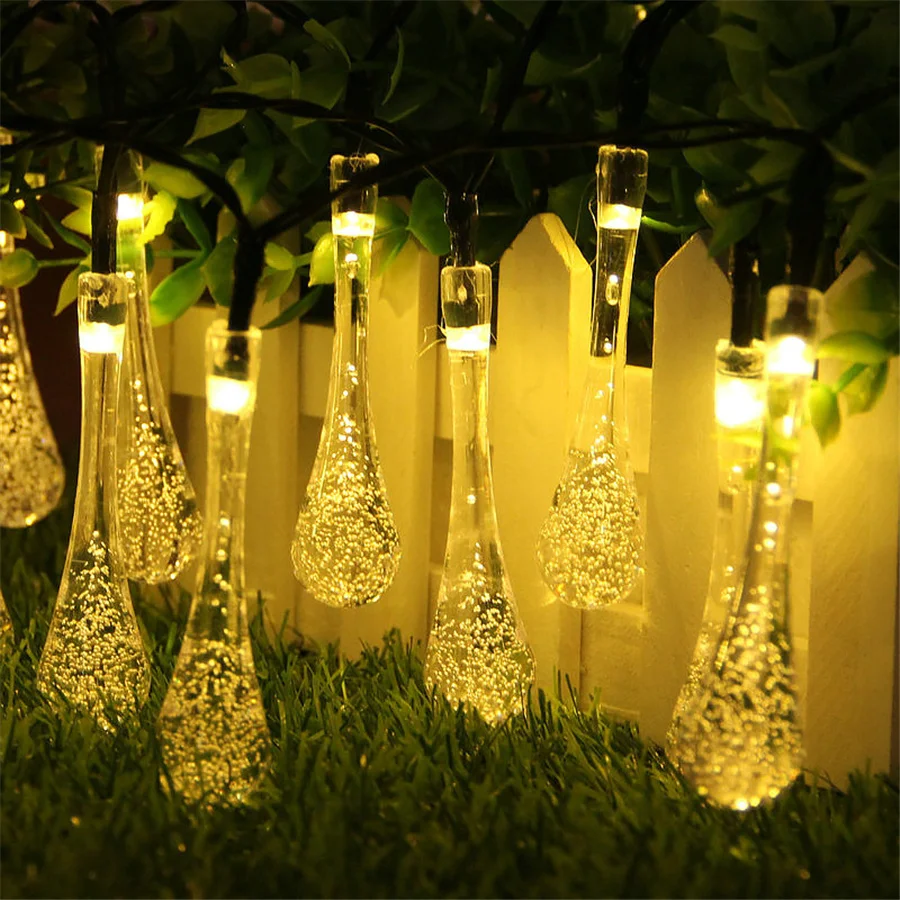 

Солнечные гирлянды TIRVOSE каплями дождя 30/50 LED