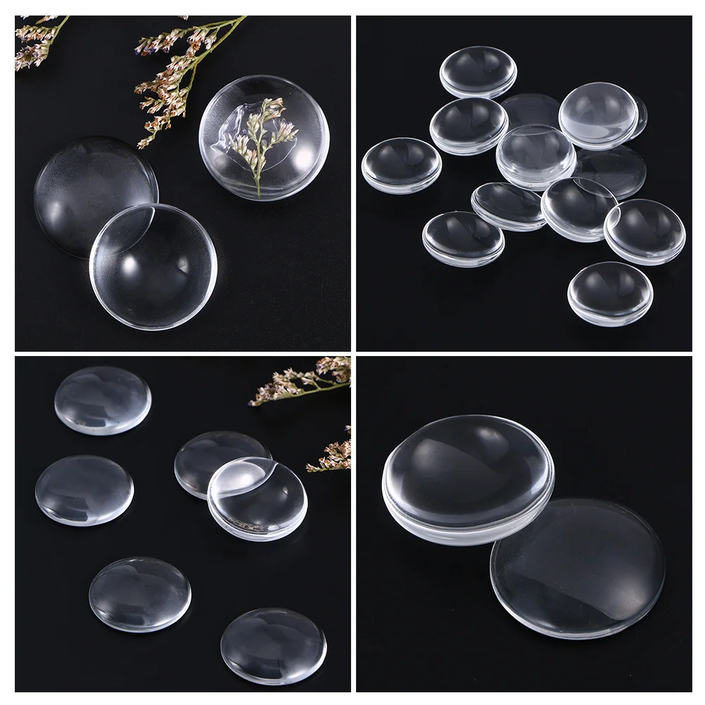 60 шт. серьги со стеклянным куполом и кабошоном прозрачные с кристаллами камеи