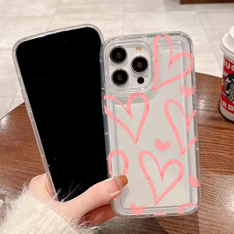 Чехол для телефона с графическим принтом Love Heart iPhone 14 15 16 Pro Max 11 12 13 Mini X XR XS 7 8 Plus SE2