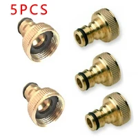 5pc brass fitting 34 to 12 inch garden hose tap water connect adaptor kitchen water pipe adaptor threaded quick tube fitting