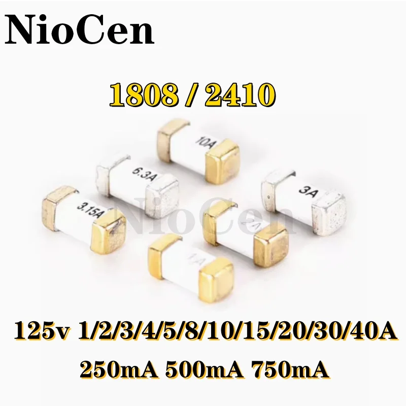 NioCen чип выдувной предохранитель 1808/2410 125V 1A-40A  (10 шт)