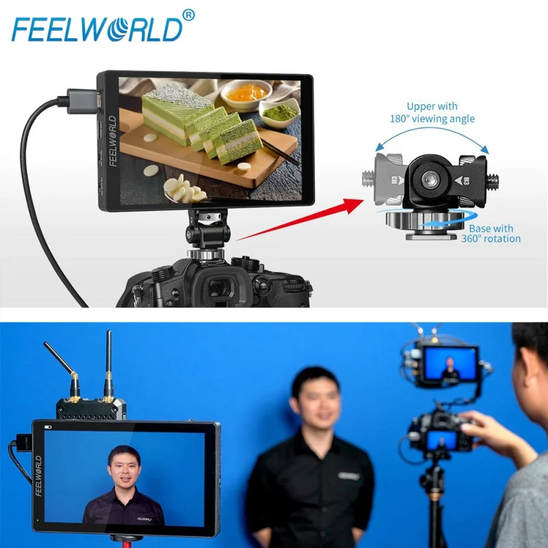 

FEELWORLD F7 PRO 7" IPS Touch Screen3D LUT DSLR On-Camera Field Director Monitor HDMI 4K 60Hz HD with F970 External Power