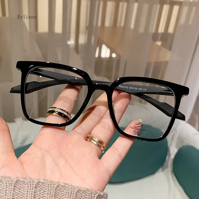 Модные ретро очки в большой квадратной оправе с защитой от синего света унисекс