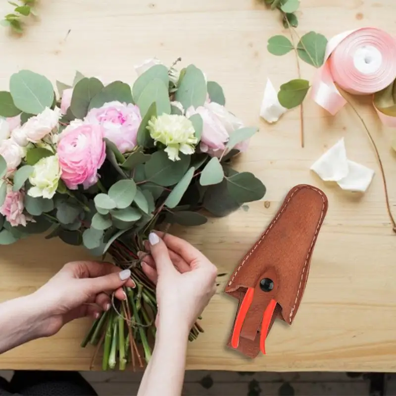 

Portable Cow Skin Fruit Garden Cut Bag Leather Material 9 Inch Gardening Pruning Scissor Storage Bag Tools