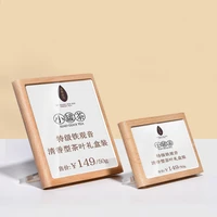 2022 store shop market tabletop desk mini lie down bracket high quality acrylic beech wood price display stand card holder