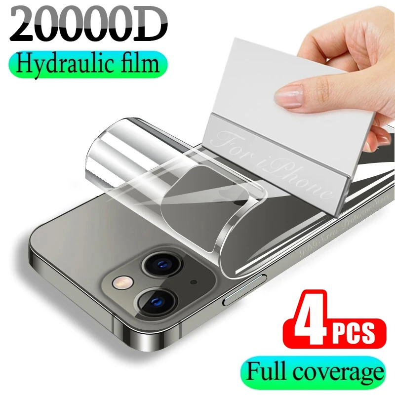

1-4Pcs Full Cover Hydrogel Back Film for IPhone 11 13 Pro Max 12 Mini Screen Protectors for IPhone XS XR X 6S 7 8 Plus Not Glass