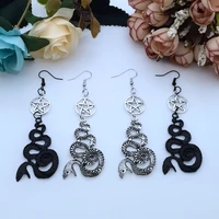 gothic retro fashion pentagram snake pendant earrings ladies gift girl pendant jewelry handmade fashion charm