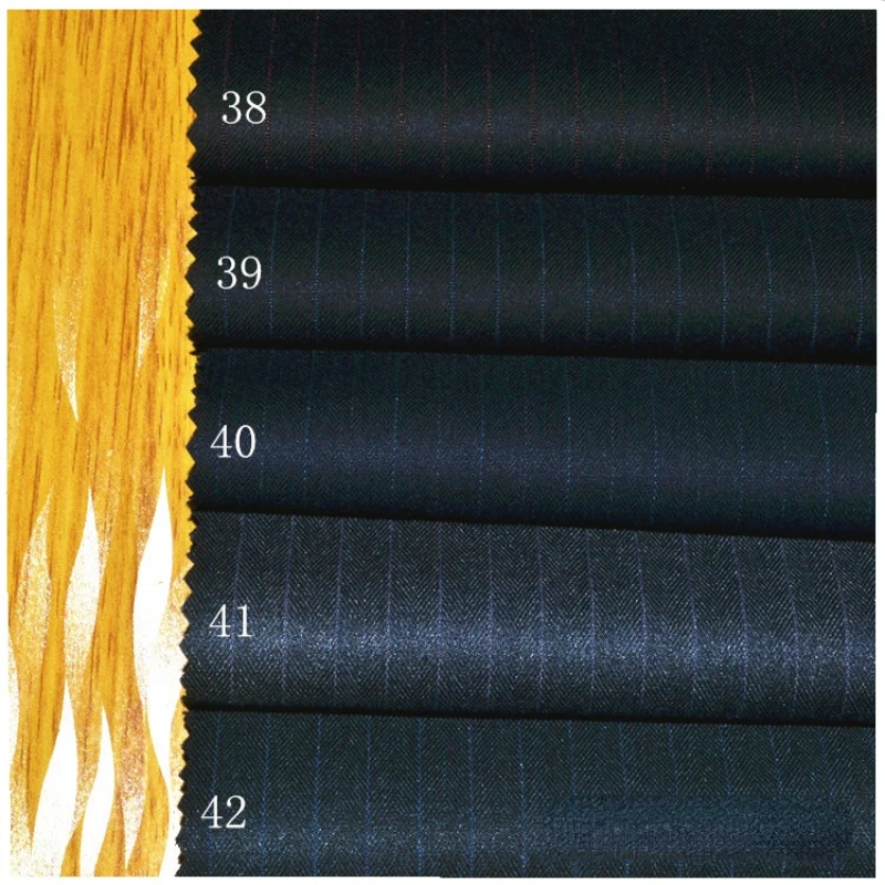 

High-End Suit Fabric Non-Ironing Anti-Wrinkle Black Red Gray Pink Navy Blue Gray Striped Fabric Pants Skirt Suits Business Wear