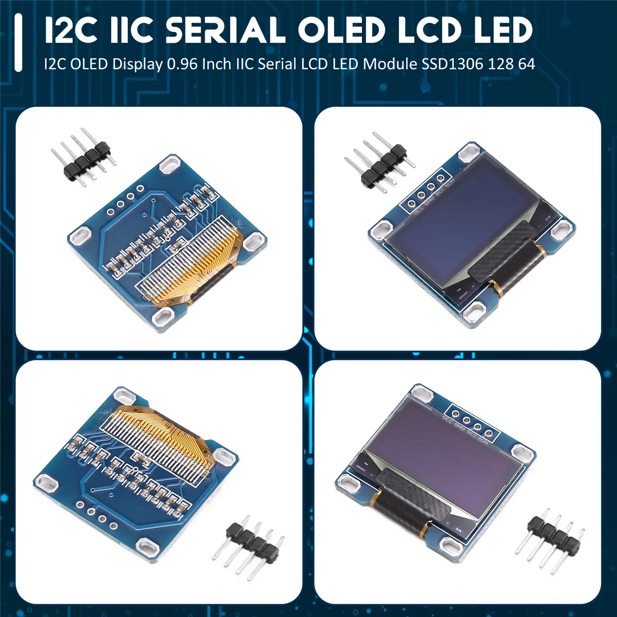 I2C OLED-дисплей 0 96-дюймовый последовательный ЖК-светодиодный модуль IIC SSD1306 128 64 для