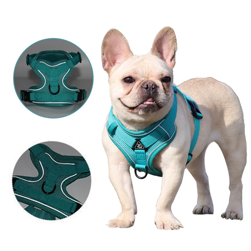 

Pet Reflective Nylon Dog Harness No Pull Adjustable Medium Large Naughty Dog Vest Safety Vehicular Lead Walking Running
