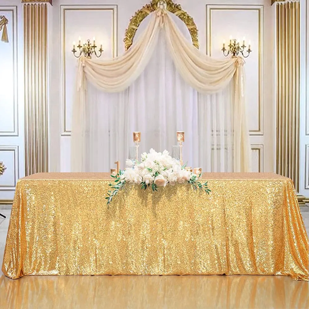 

90“x132” Rectangular Sequin Tablecloth Black, Glitter Tablecloth for Bridal Shower Decorations, Birthday, Wedding, Dessert,