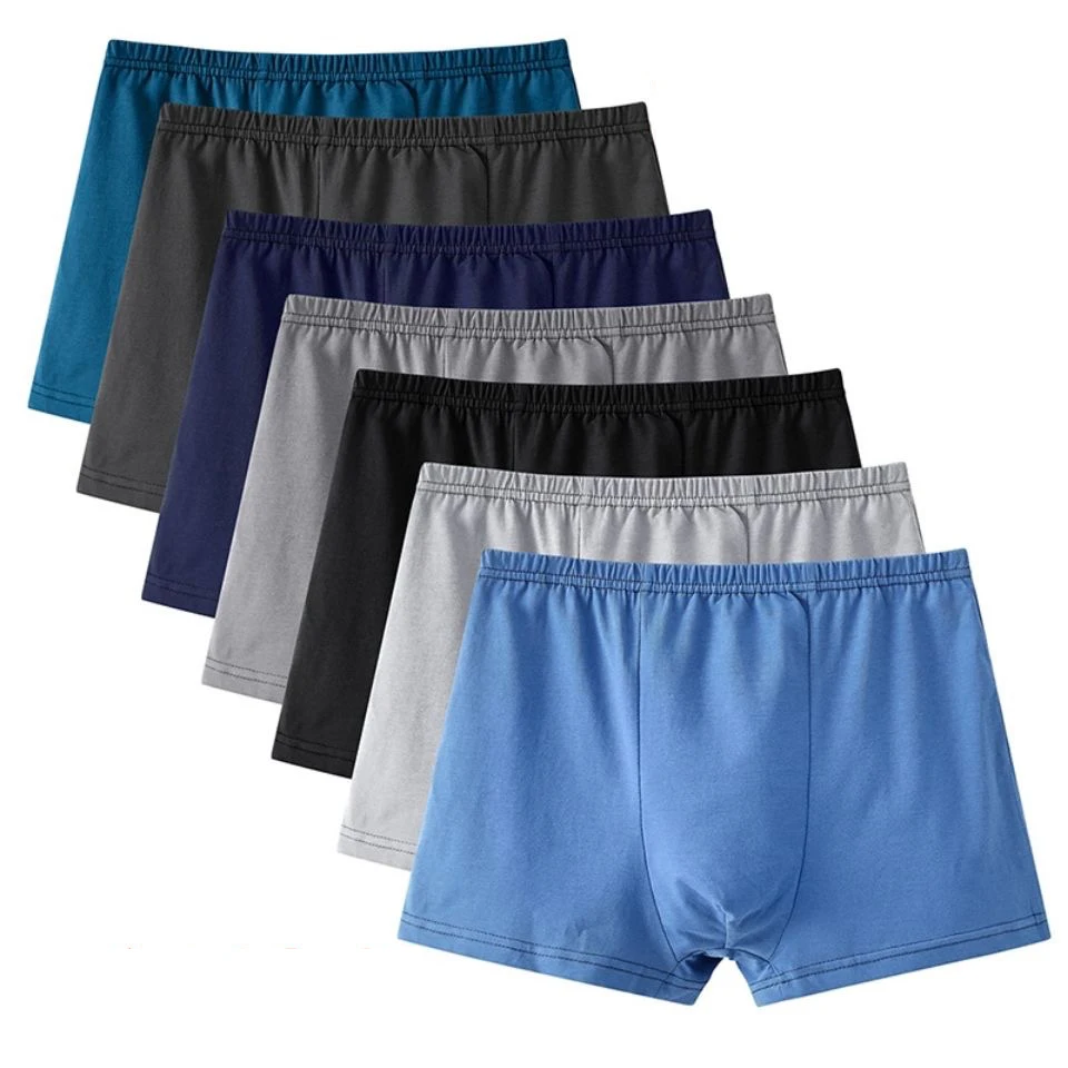 

5pcs Men Boxer Underwear Cotton Boxers Panties Comfortable Mens Underpants Sexy Solid Cuecas Trunks Brand Shorts Men Boxer 5XL