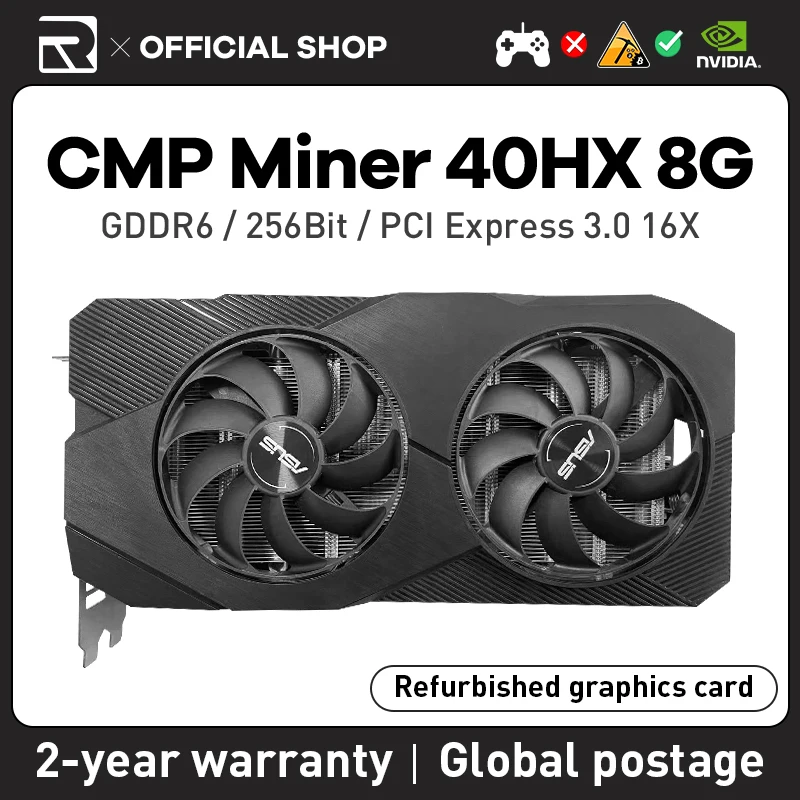 

ASUS NVIDIA CMP 40HX 8GB Professional Mining Graphics Card Storage Uses CPU GDDR6 cmp40hx 8g Gpus For The Btc Series KAS RVN CFX