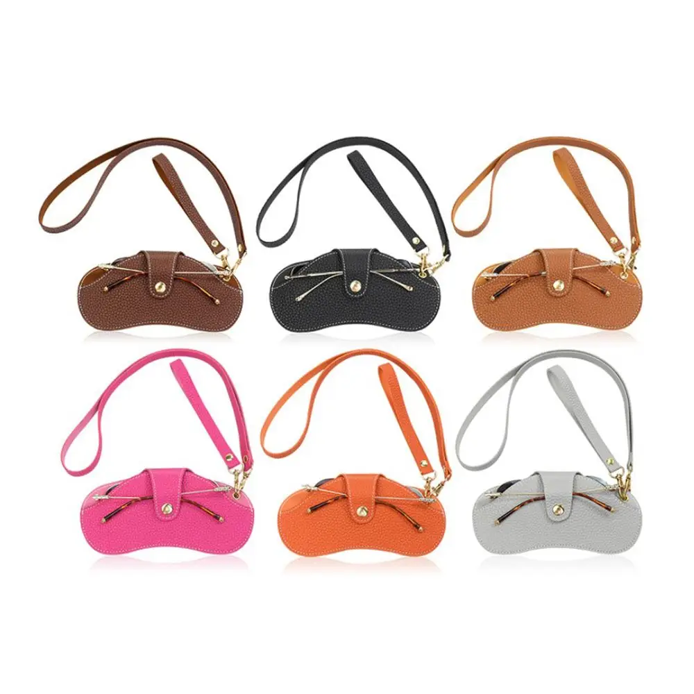 

Storege Case With Buckle Hanging Neck Wrist PU Leather Glasses Case Eyewear Pouch Eyewear Protector Sunglasses Pouch