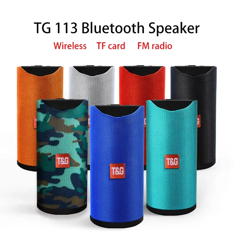 

TG113 Bluetooth Speaker Wireless Outdoor Sports Portable Speakers Support TF Card FM Radio Stereo For Computer Cell Phone 1200MA