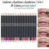 100pc customize logo wholesale lip liner private label waterproof lipliner pencil high pigment matte 21 colors makeup lip oem