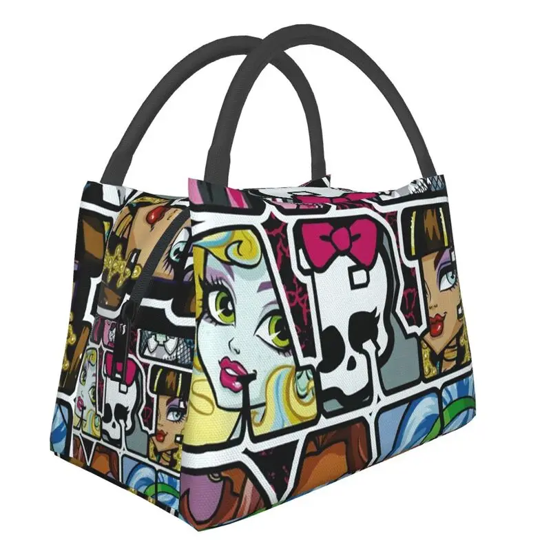 

Custom Monster High Draculaura Lunch Bag Men Women Cooler Thermal Insulated Lunch Box for Office Travel Fruit Fresh Storage Bag