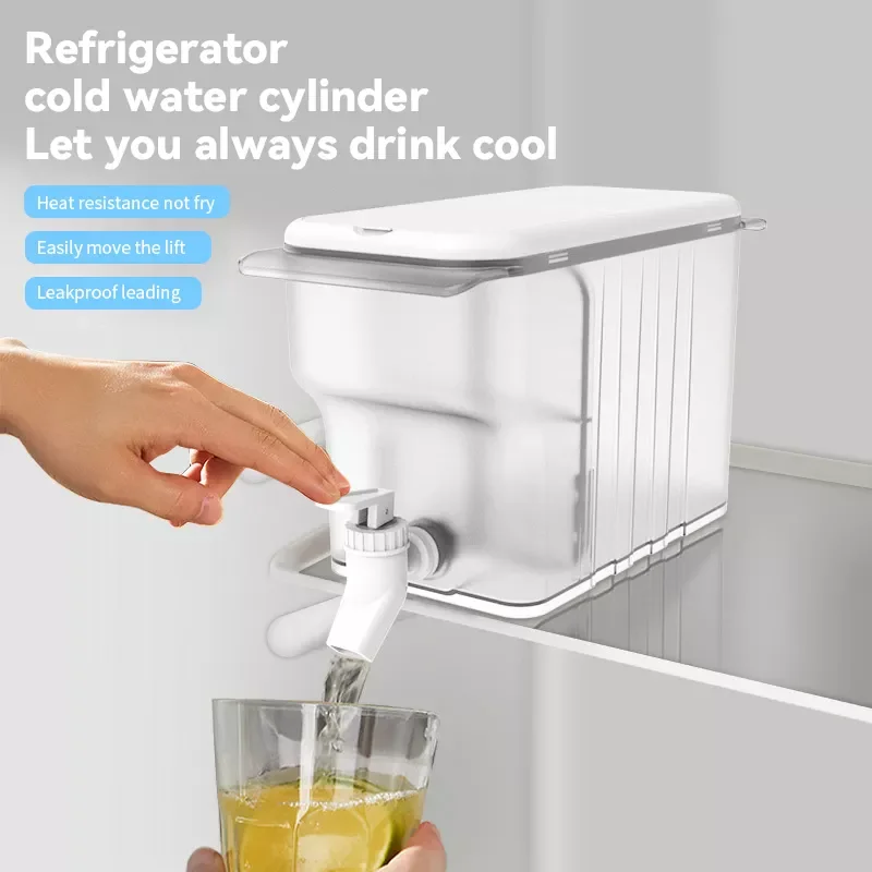 

New in Cold Kettle With Faucet Cold Ice Water Cool Bucket Food-grade PP Water Bottle Refrigerator Drink Supplies Ice Water Teapo