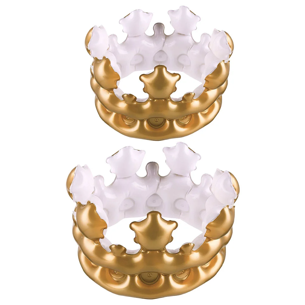 

Kids Party Birthdaycrowns Inflatable King Hat Toycostume Hats Supplies Babyfavors Shower Headband Gold Summer Blowclassroom
